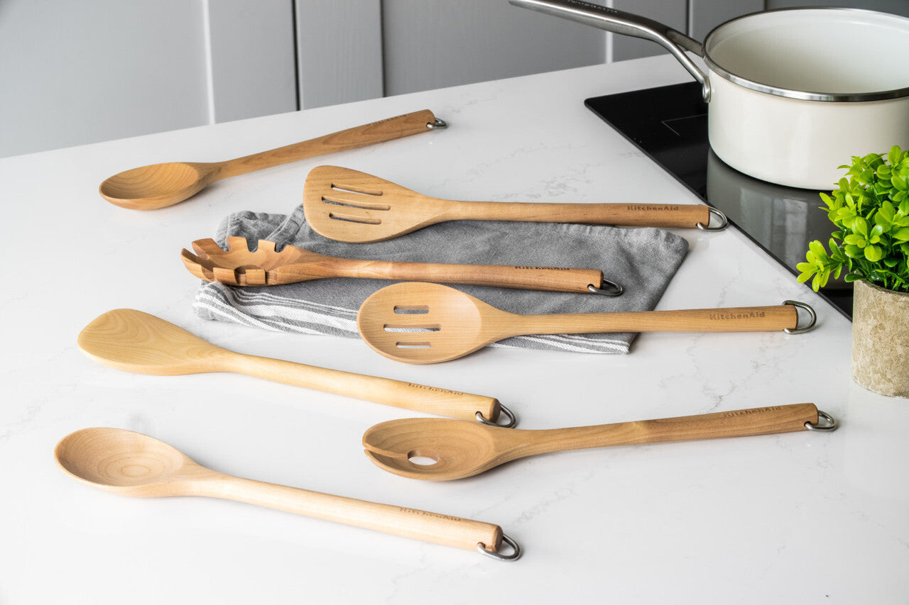 KitchenAid sada dřevěné salátové lžíce a vidličky, KQR713OHE