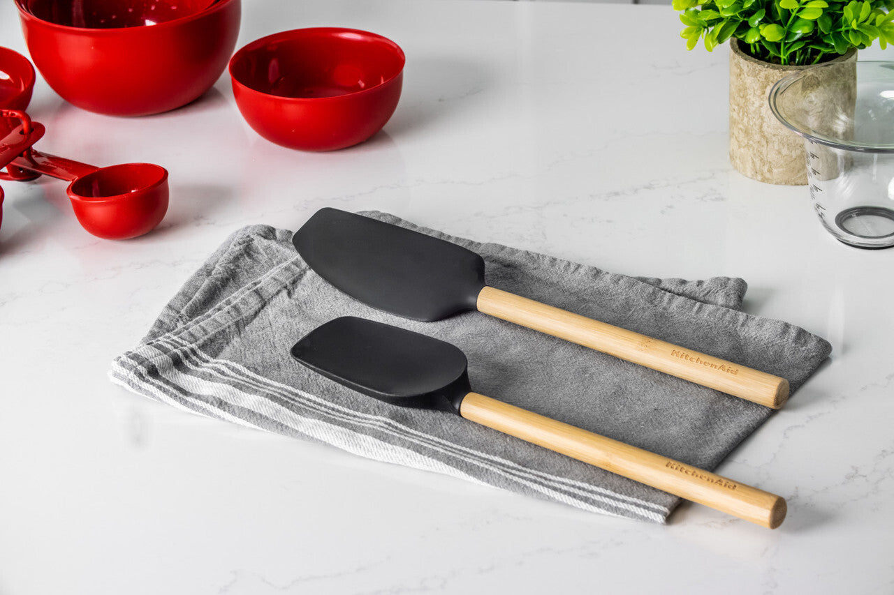 KitchenAid spatula with wooden handle, onyx black, KQG630OHOBE