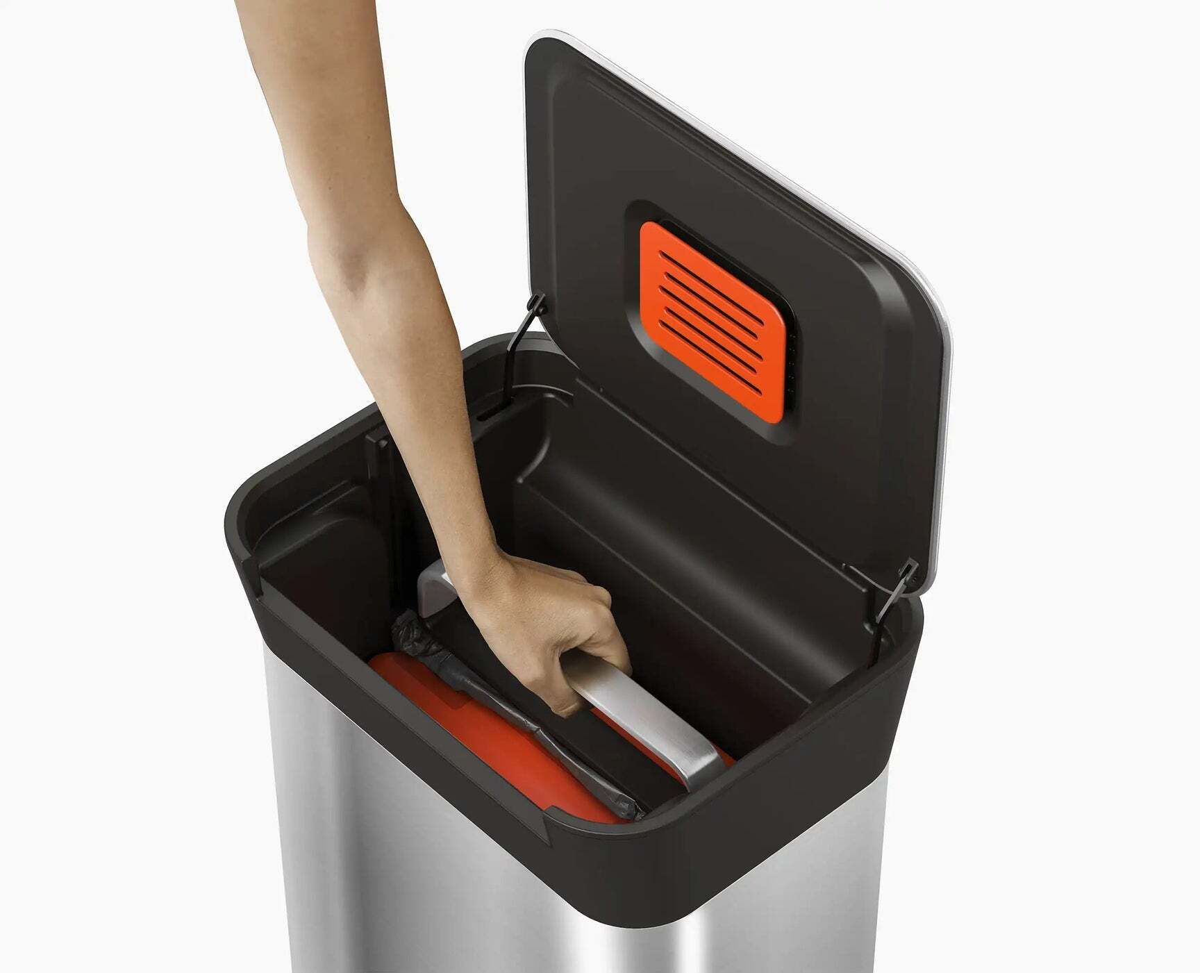 Joseph Joseph Titan stlačovací odpadkový koš 30 l, nerezový, 30030