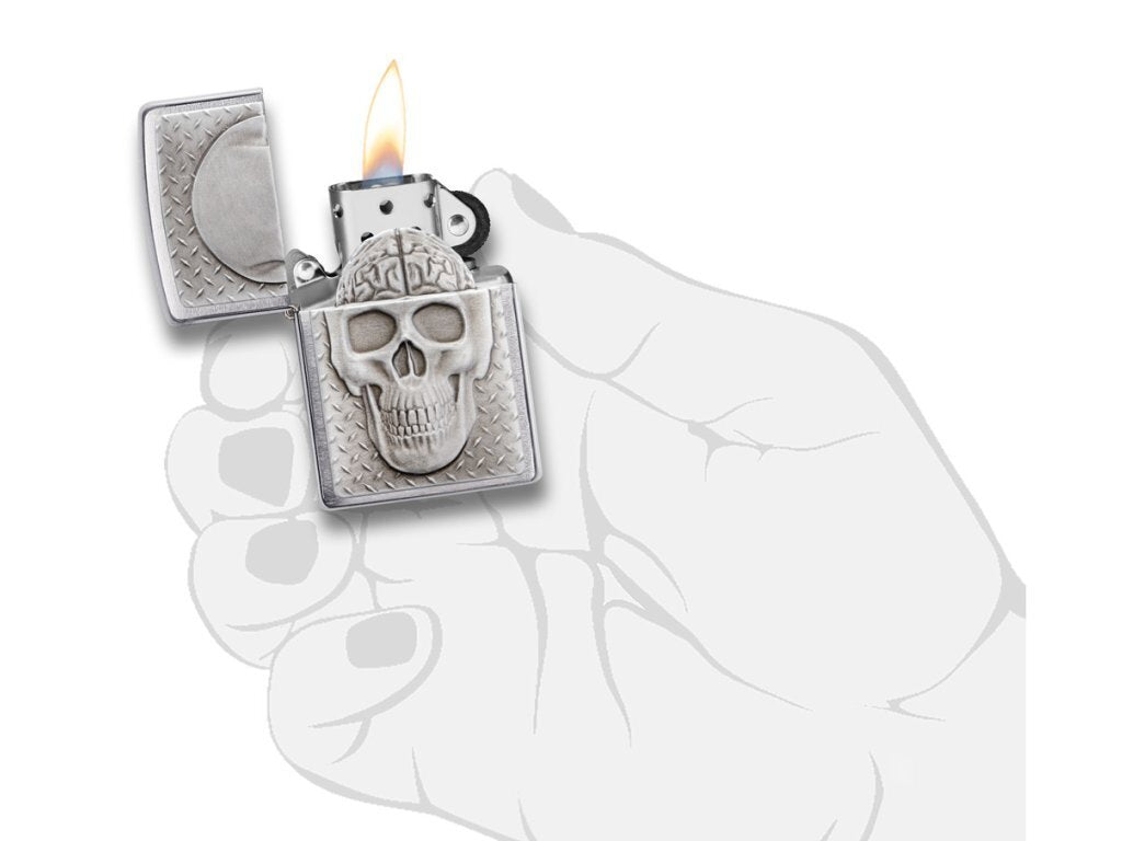 Zapalovač Zippo 21972 Skull with Brain Surprise