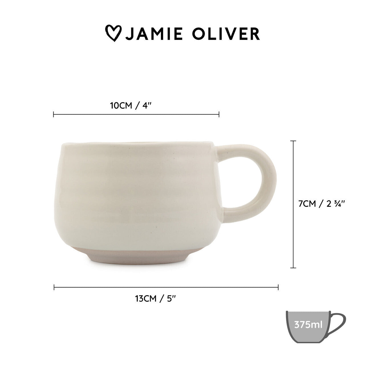 Jamie Oliver Big Love kameninový hrnek 375 ml, bílá, JOBLCCMUGWHT