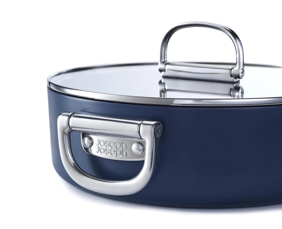 Joseph Joseph Kozmický kastról s nepriľnavým keramickým povrchom a pokrievkou 28 cm/4,9 l, modrý, 45046