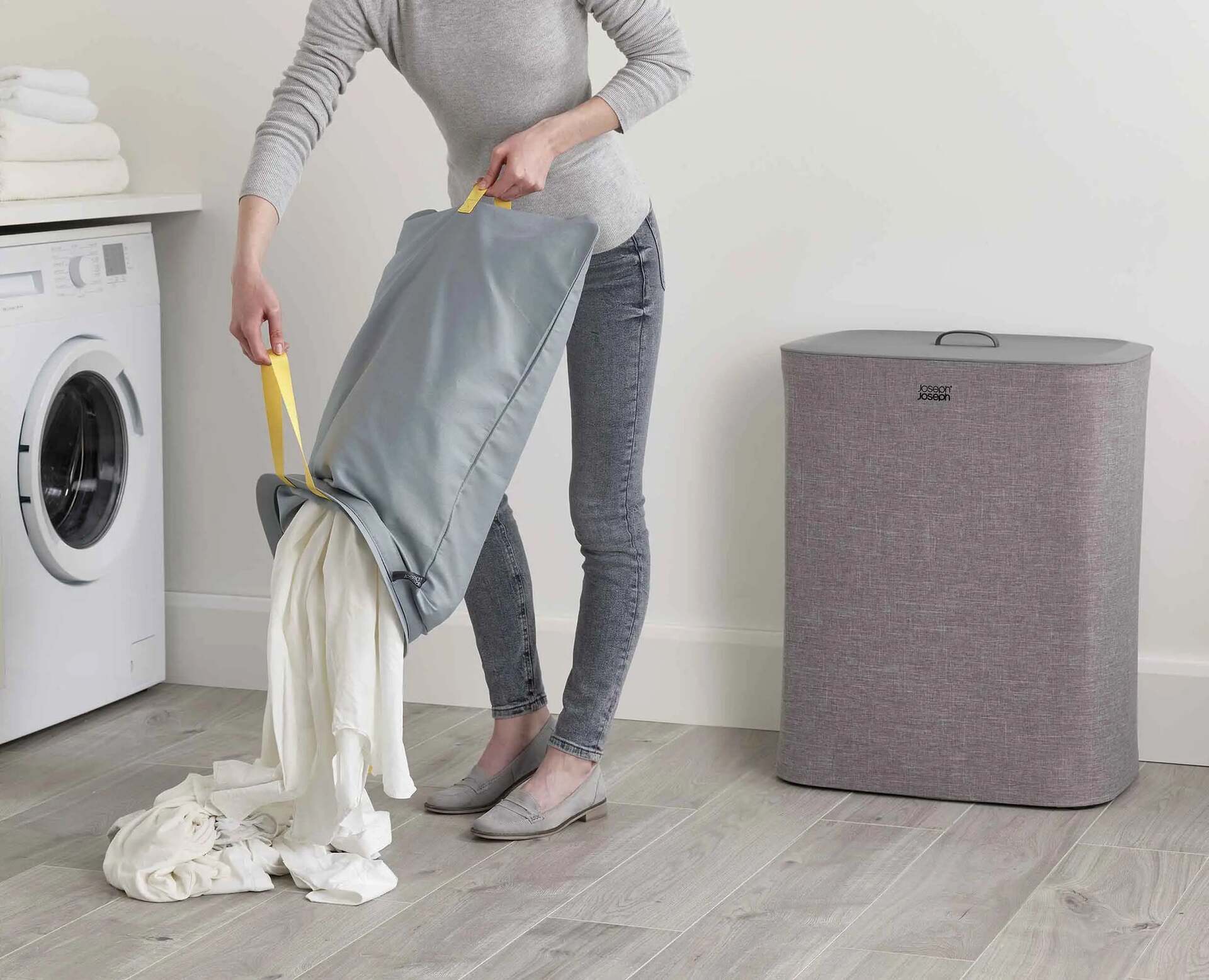 Kôš na bielizeň Joseph Joseph Tota 90 l, sivý, 50003