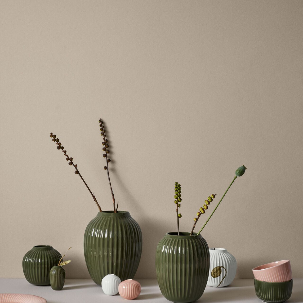 Kähler Hammershoi oval serving plate 28.5 x 22.5 cm, dark green, 692324