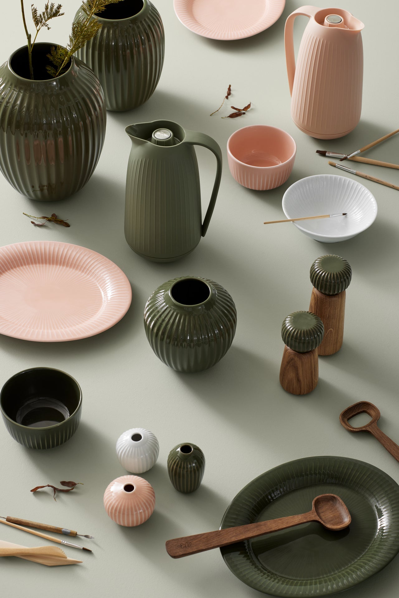 Kähler Hammershoi oval serving plate 28.5 x 22.5 cm, dark green, 692324