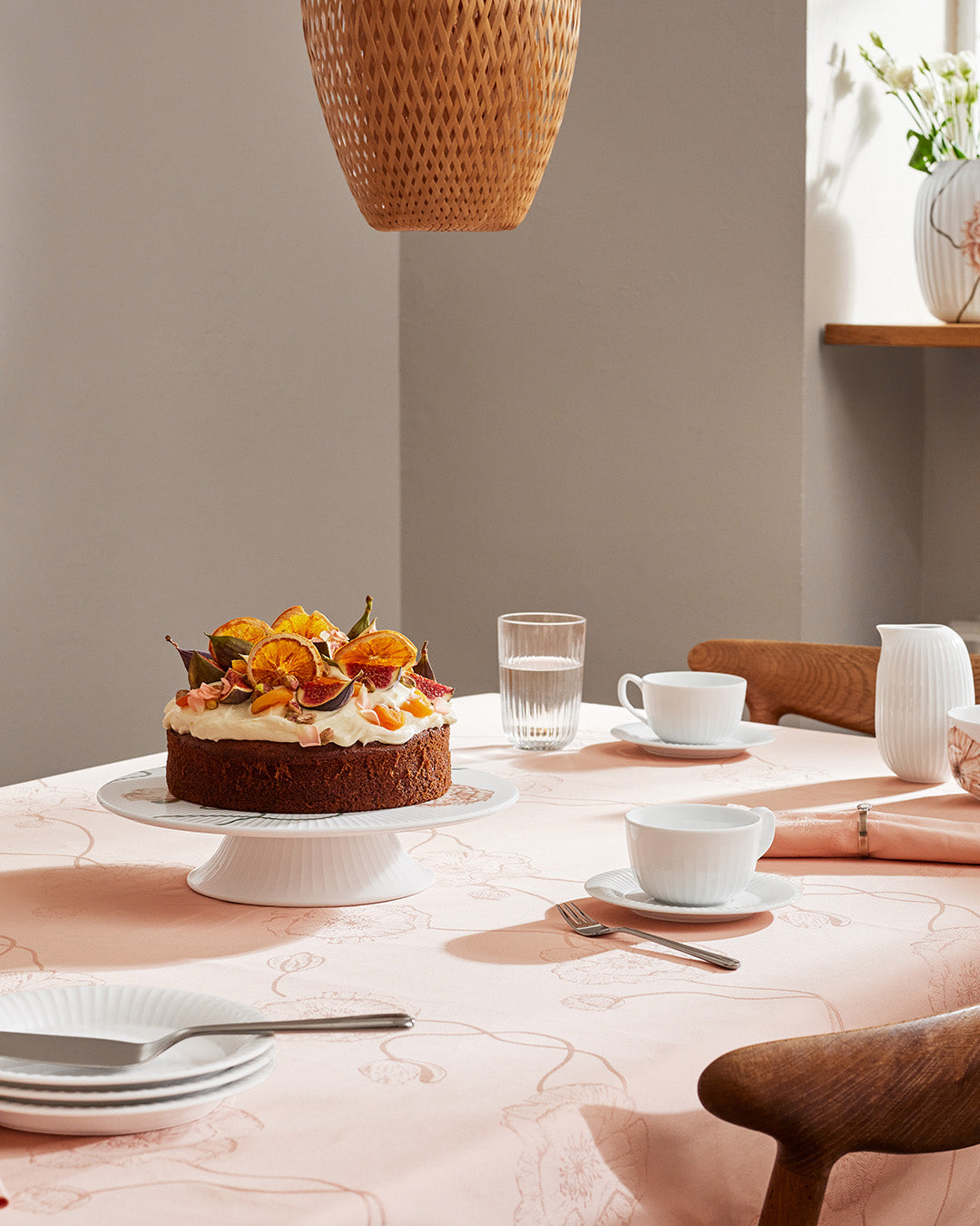 Kähler Hammershoi porcelánový šálek s podšálkem 250 ml, white, 692205