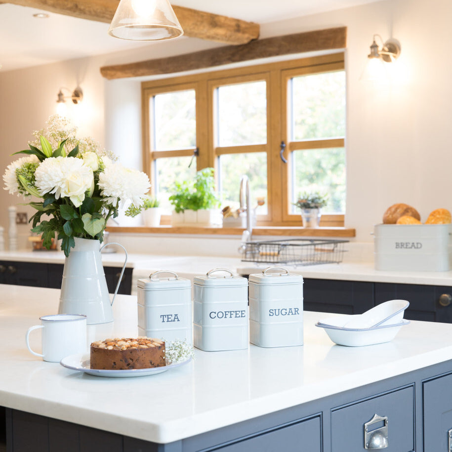 KitchenCraft Living Nostalgia úložná dóza na cukr 1,3 l, šedá, LNSUGARGRY