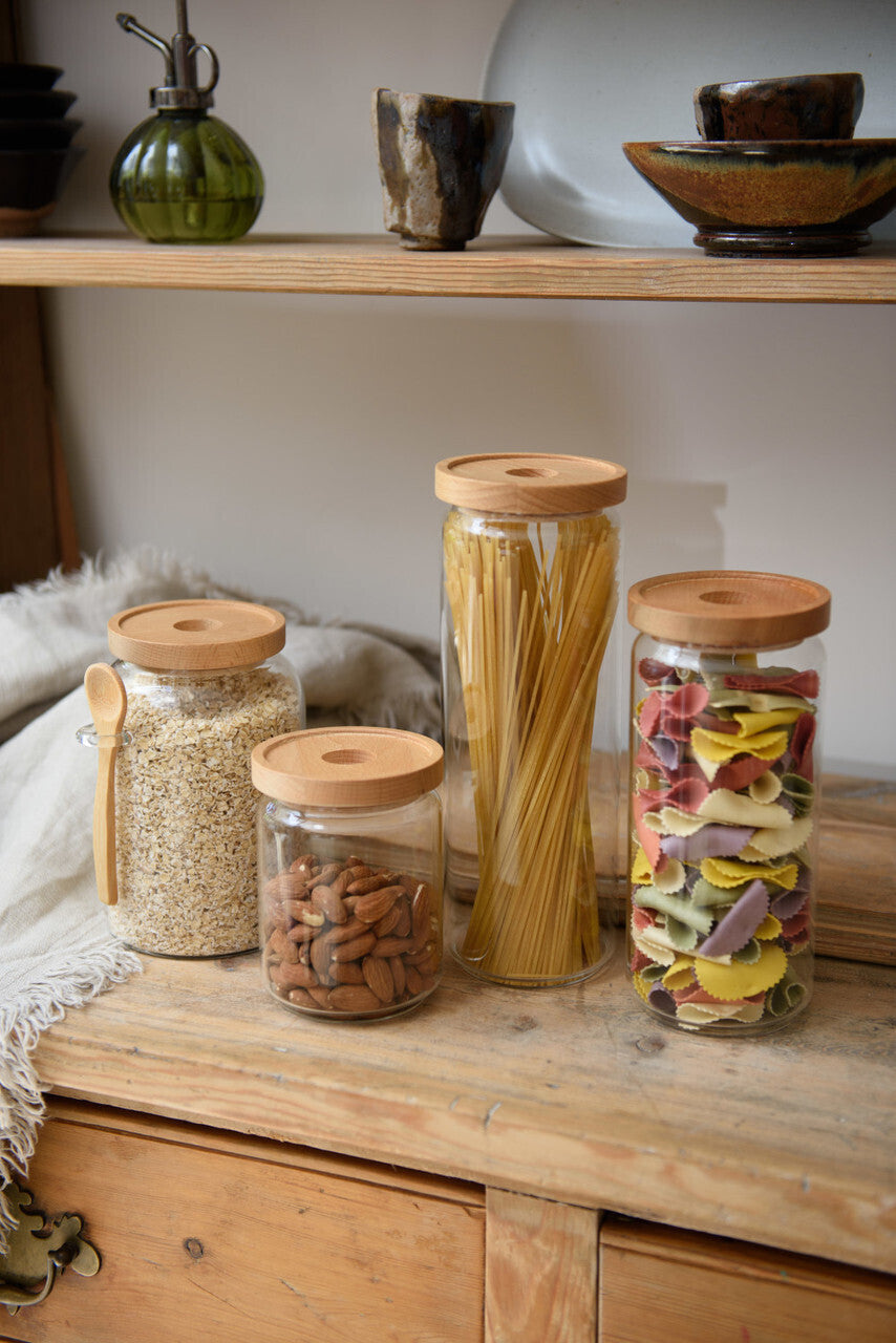 KitchenCraft Idilica skleněná dóza s víkem 1 l, IDGLSSTORMED