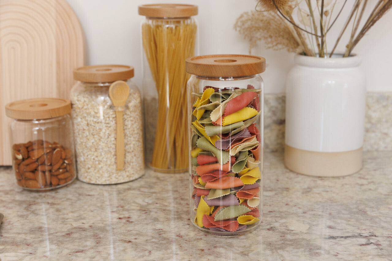 KitchenCraft Idilica skleněná dóza s víkem 1 l, IDGLSSTORMED