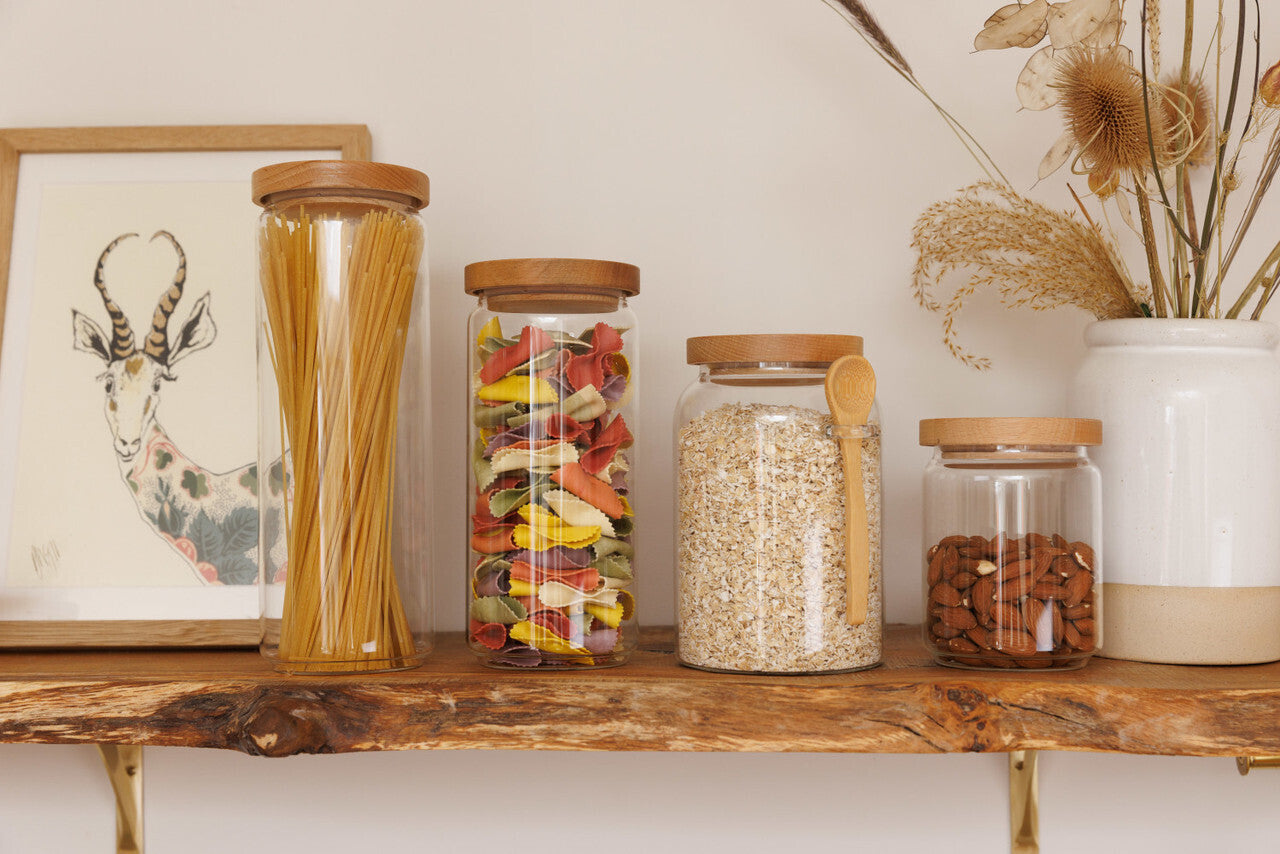 KitchenCraft Idilica skleněná dóza s víkem 1 l, IDGLSSTORMED