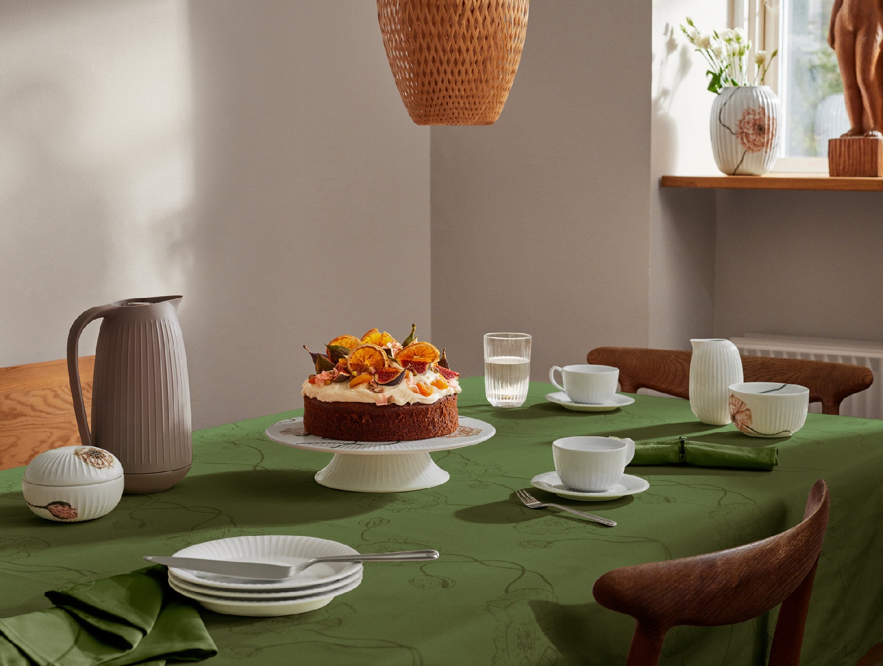 Kähler Hammershoi Poppy cloth napkins 45 x 45 cm, 4 pcs, green, 693716