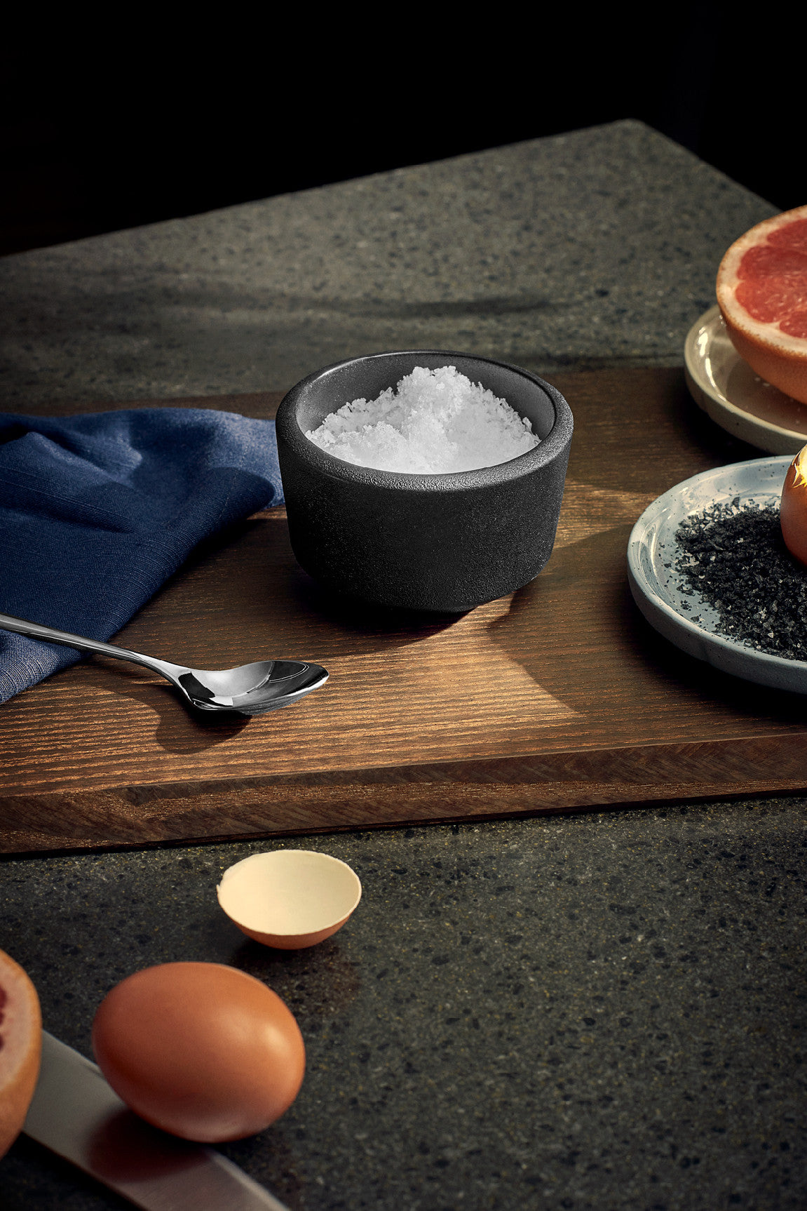 Rosendahl RA kameninová dóza na soľ 0,15 l, black, 23102