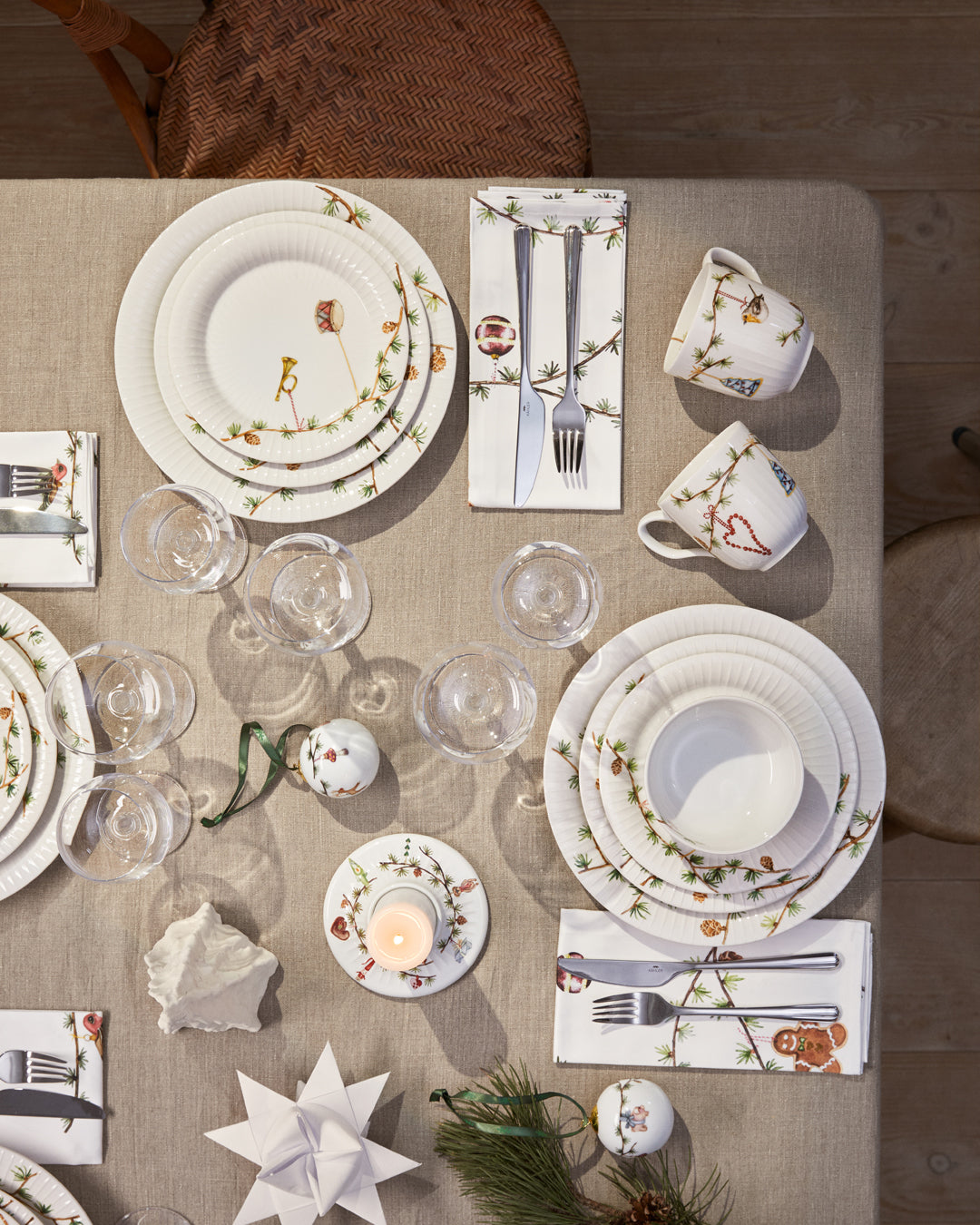 Kähler Hammershoi Christmas látkové obrúsky 45 x 45 cm, 4 ks, white, 693708