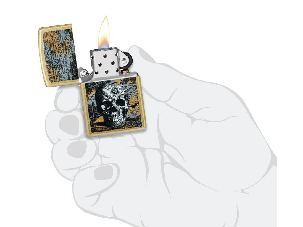 Zapalovač Zippo 23075 Floral Skull Design