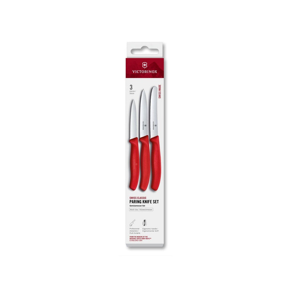 Victorinox Swiss Classic sada kuchyňských nožů 3 ks, chili red, 6.7111.34C1