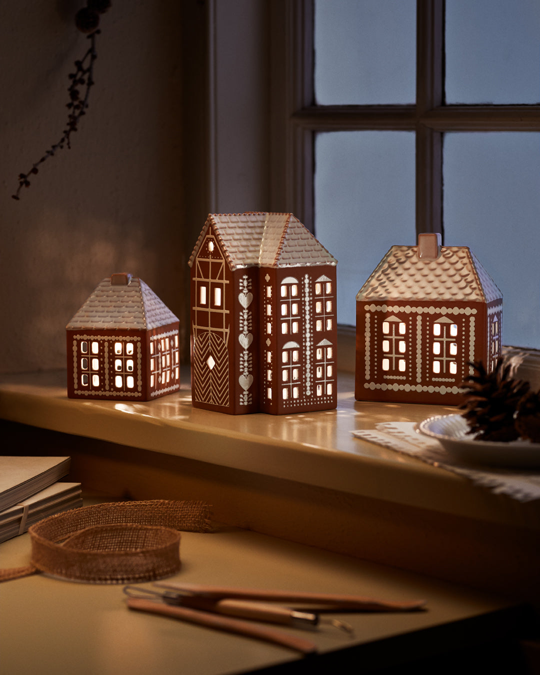 Kähler Gingerbread ceramic candlestick 17 cm, 693522