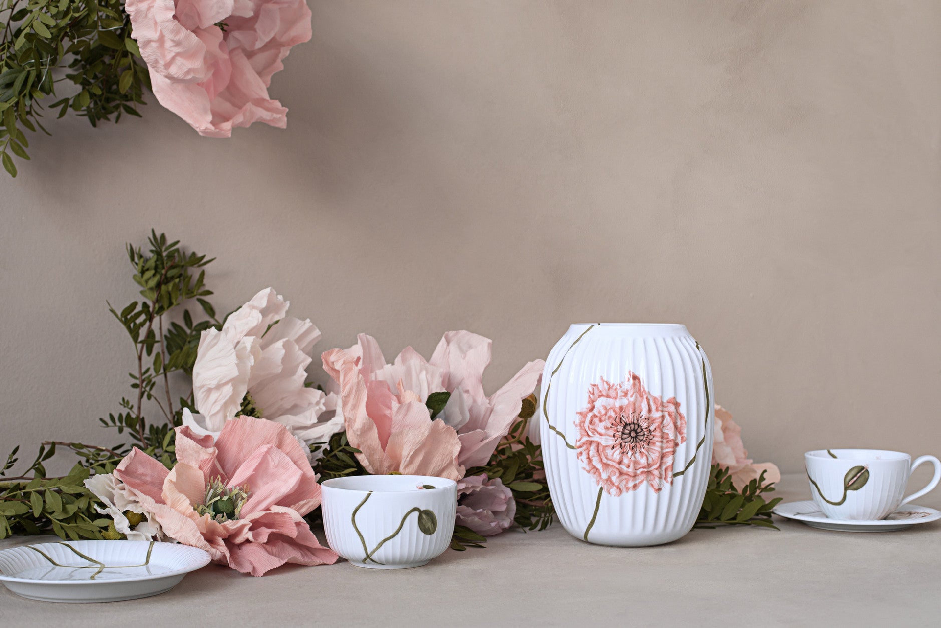Kähler Hammershoi Poppy porcelánová váza 21 cm, white, 693019