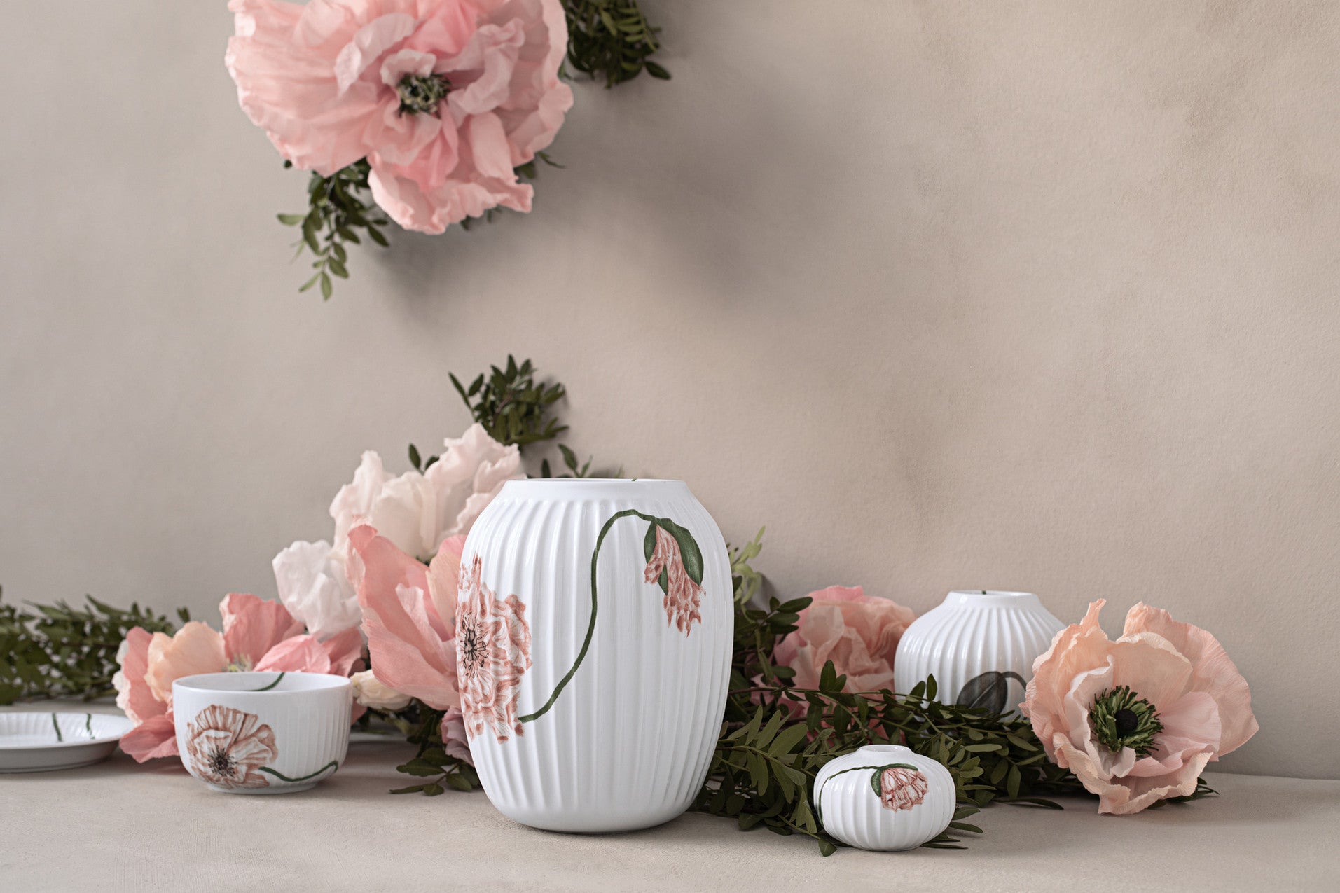 Kähler Hammershoi Poppy porcelánová váza 21 cm, white, 693019