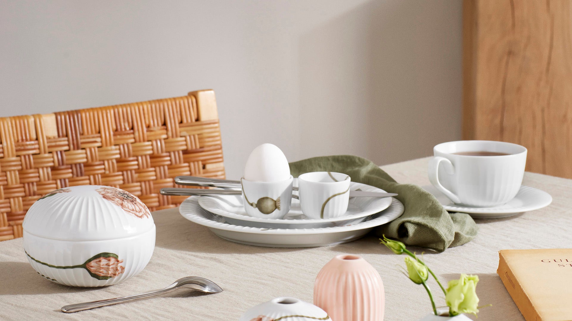 Kähler Hammershoi Poppy porcelánová miska na cukrovinky 12 cm, white, 693014