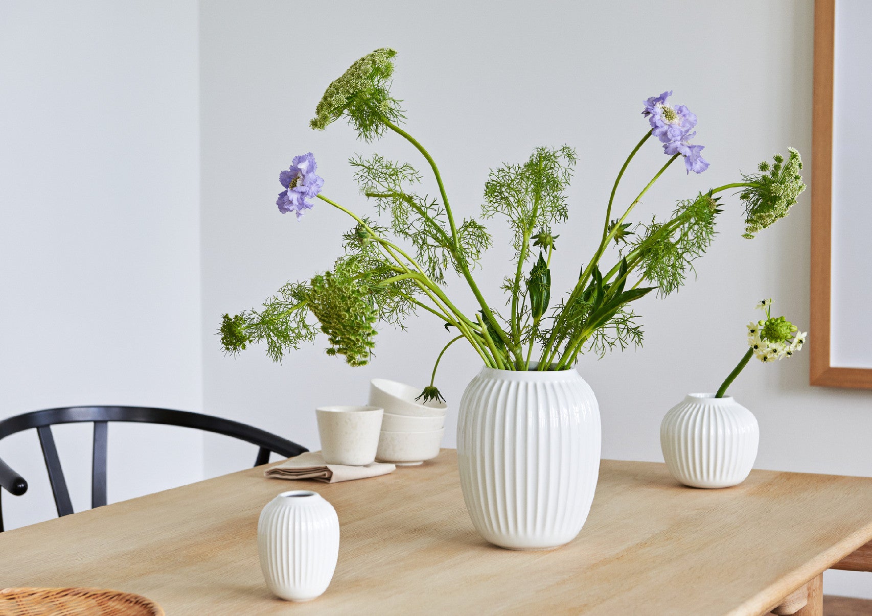 Kähler Hammershøi ceramic vase 21 cm, white, 692362