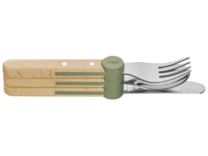 Opinel Le Petit Gourmet children's cutlery set, olive green, 003258