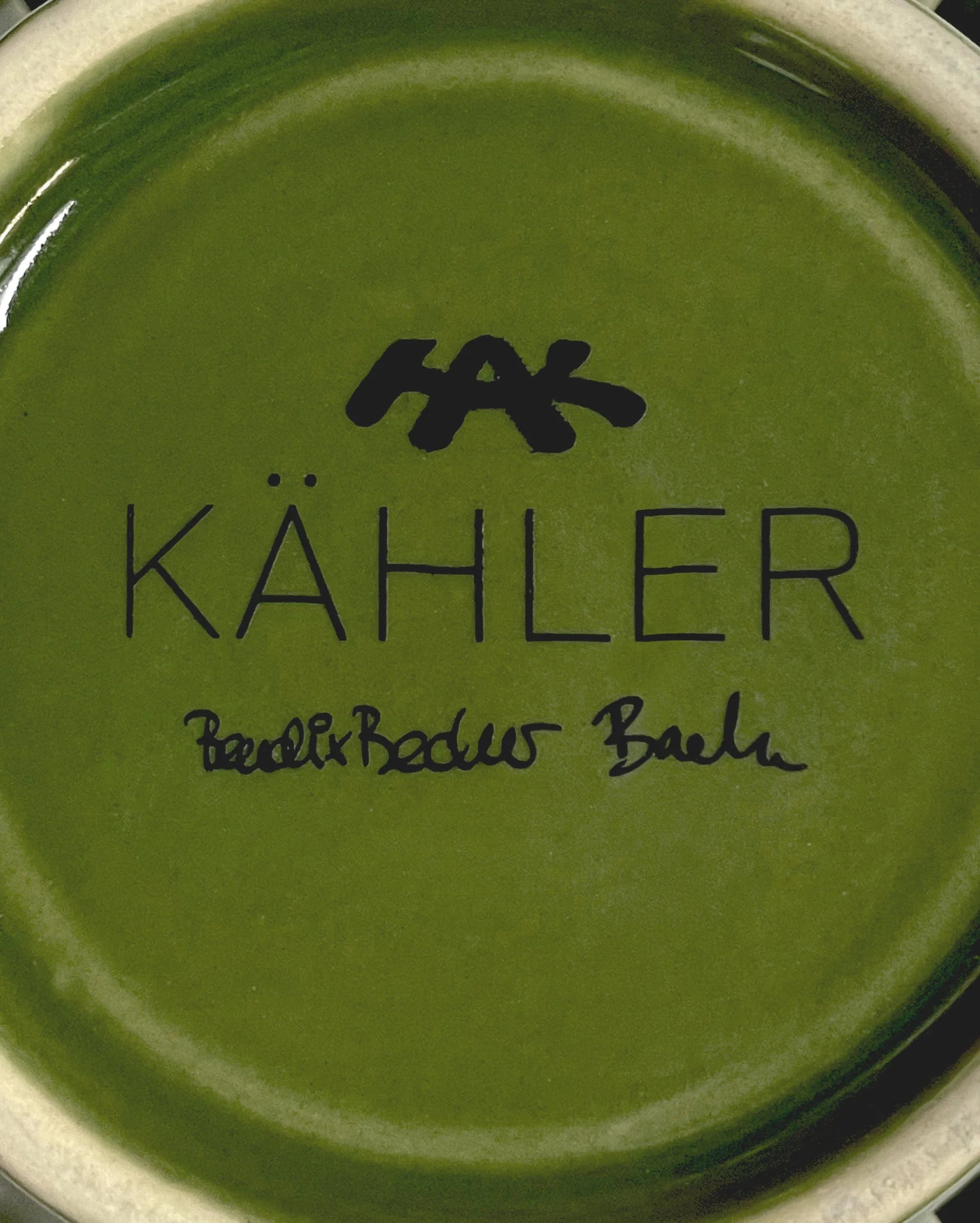 Kähler Orangery keramický svícen na čajovou svíčku 9,5 cm, green garden, 691203