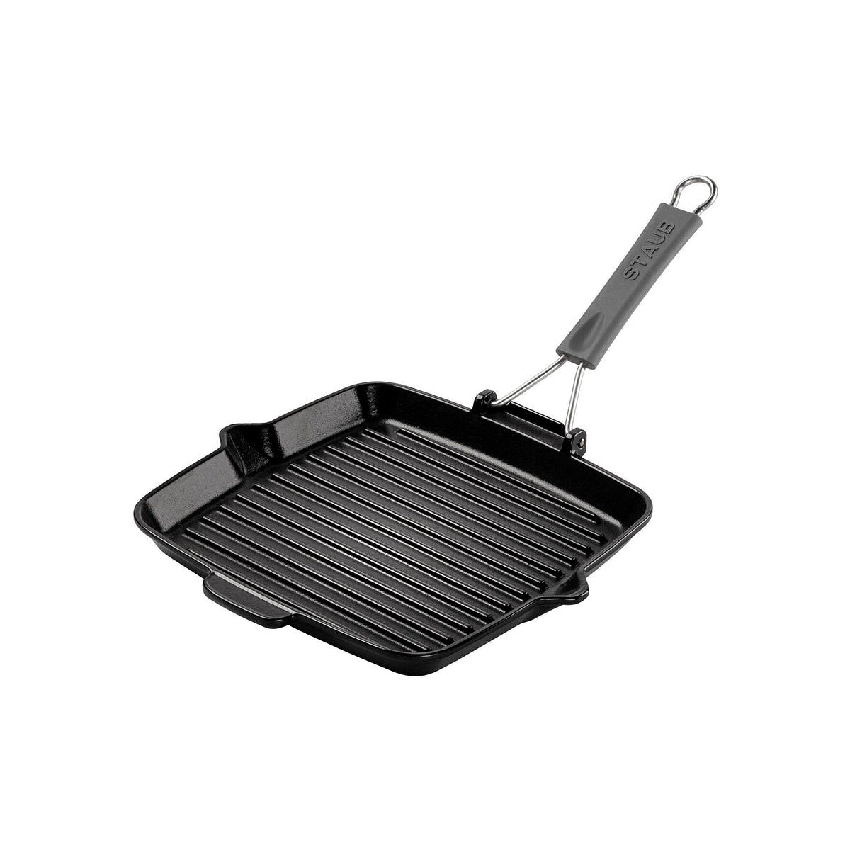Staub litinová grilovací pánev se sklopnou rukojetí 24x24 cm, černá, 1202123