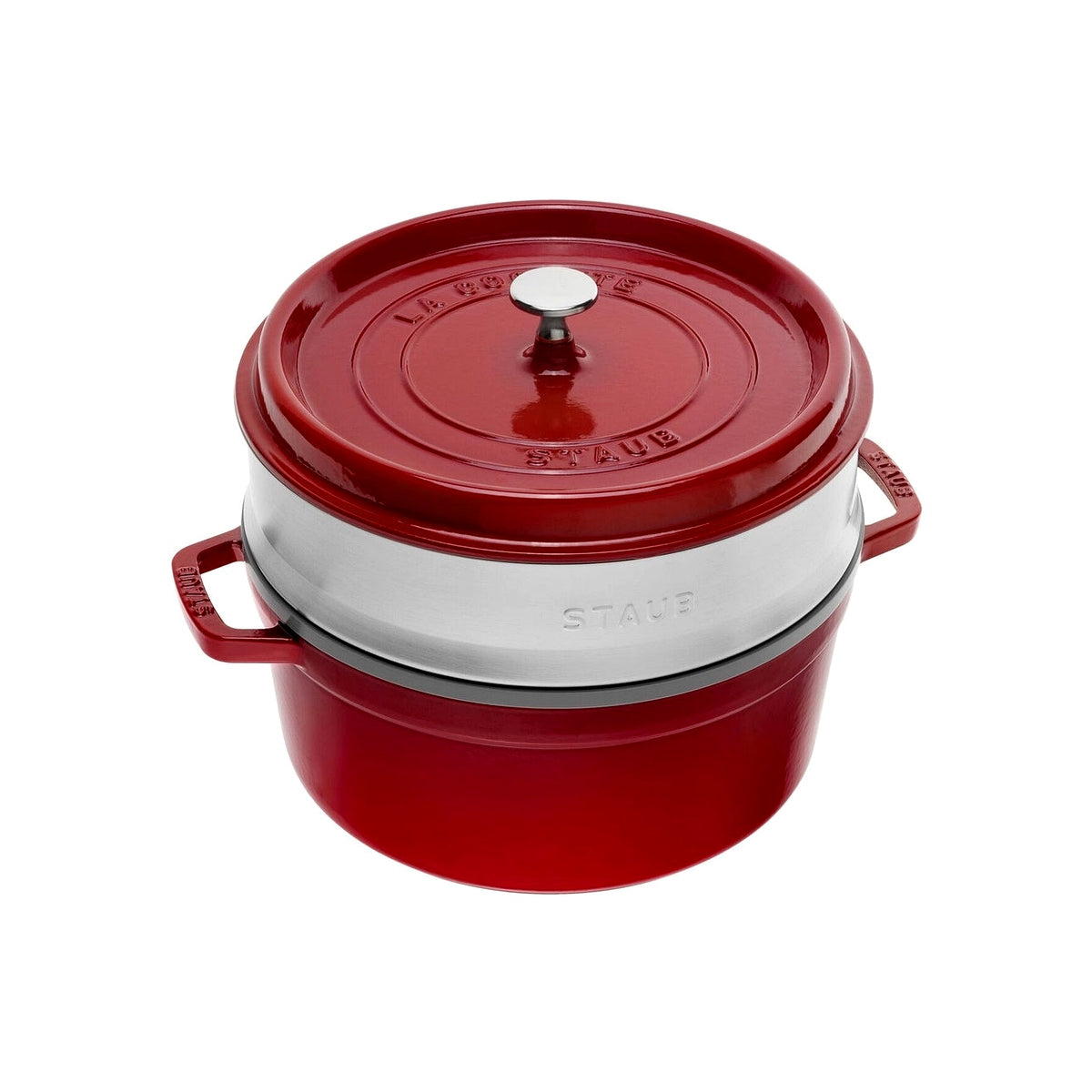 Staub Cocotte okrúhly hrniec s parnou vložkou, 26 cm/5,2 l čerešňa, 1133806