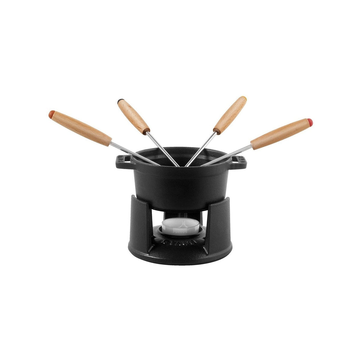 Staub mini fondue set, 4 ks vidličky 10 cm/0,25 l černý, 1400423