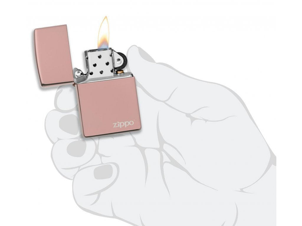 Zapalovač Zippo 26908 High Polish Rose Gold Zippo Logo