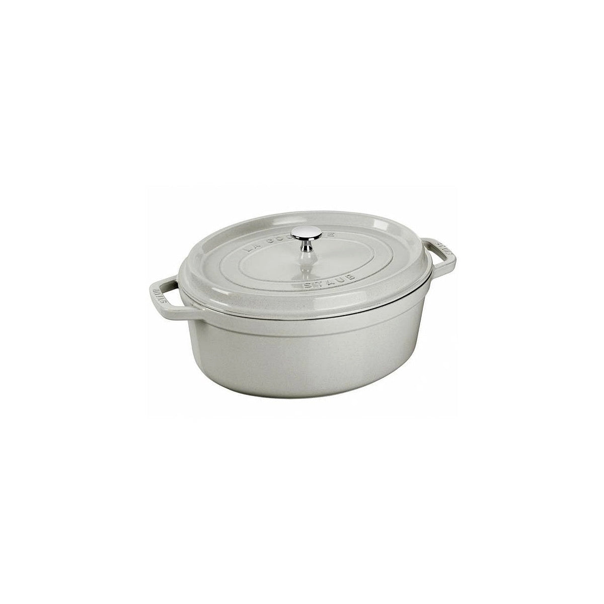 Staub Cocotte hrnec oválný 33 cm bílá lanýžová, 11033107