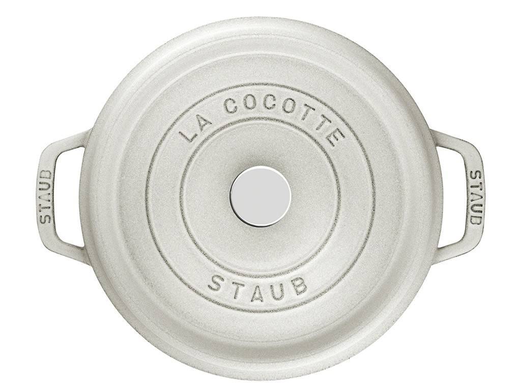 Staub Cocotte hrnec kulatý 28 cm/6,7 l bílá lanýžová, 11028107