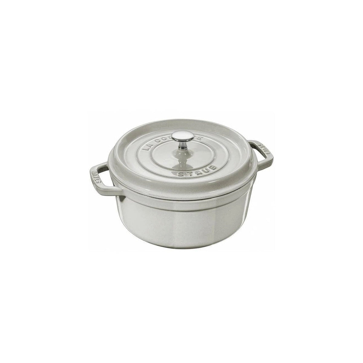 Staub Cocotte hrnec kulatý 22 cm/2,6 l bílá lanýžová, 11022107