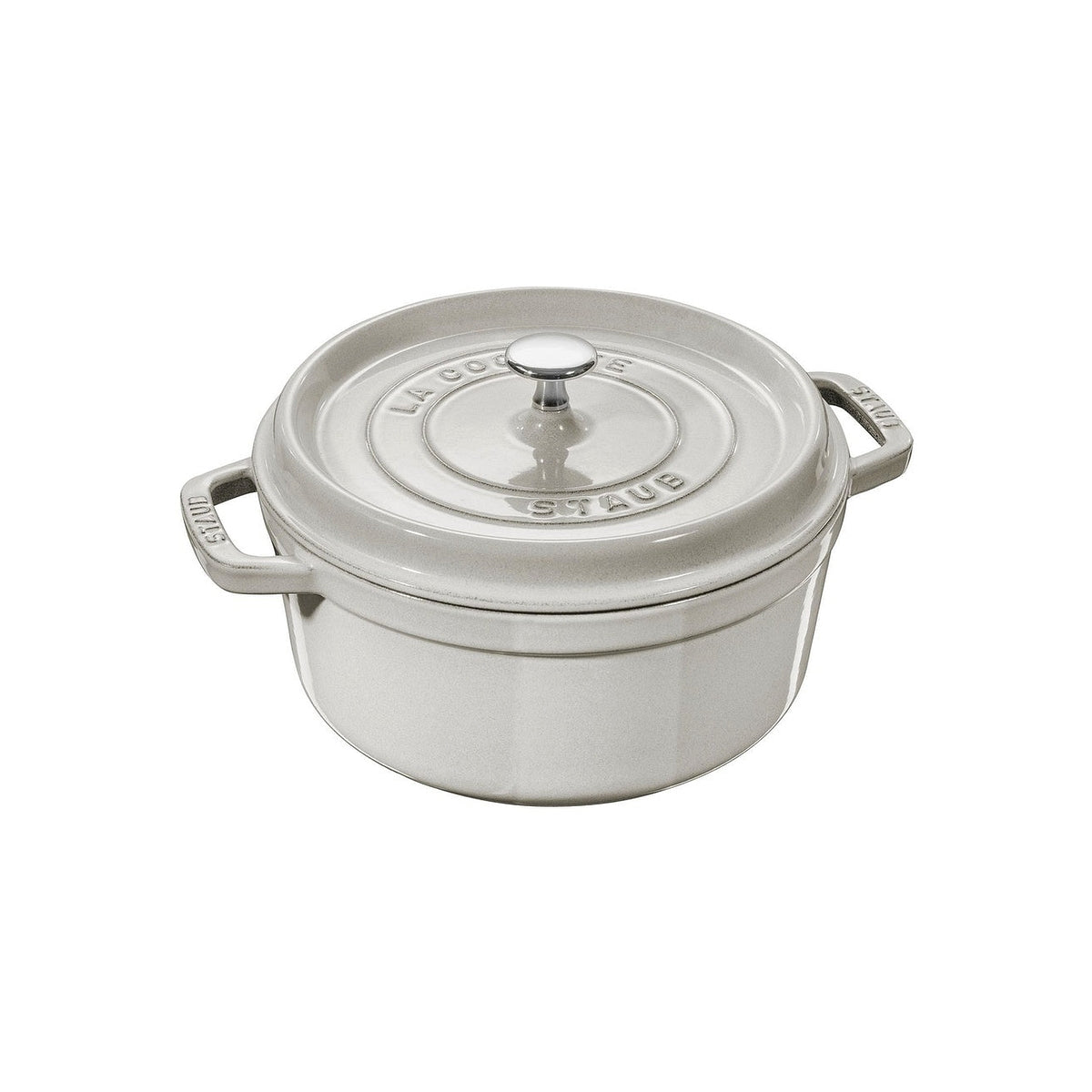 Staub Cocotte hrnec kulatý 24 cm/3,8 l bílá lanýžová, 11024107