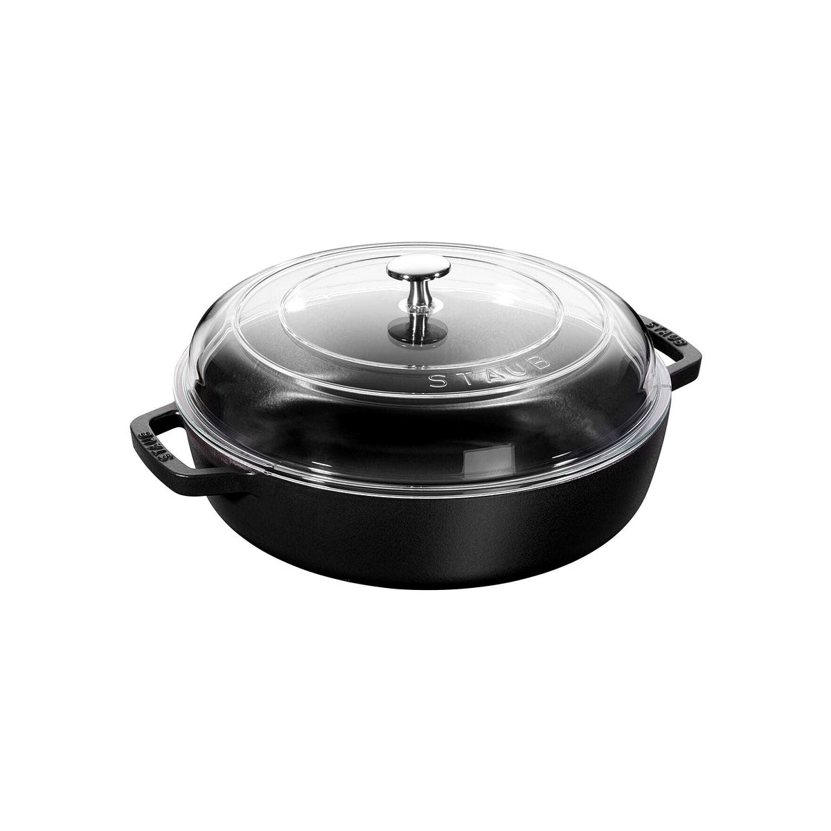 Staub liatinový kastról so sklenenou pokrievkou Braiser 28 cm, čierny, 12722823