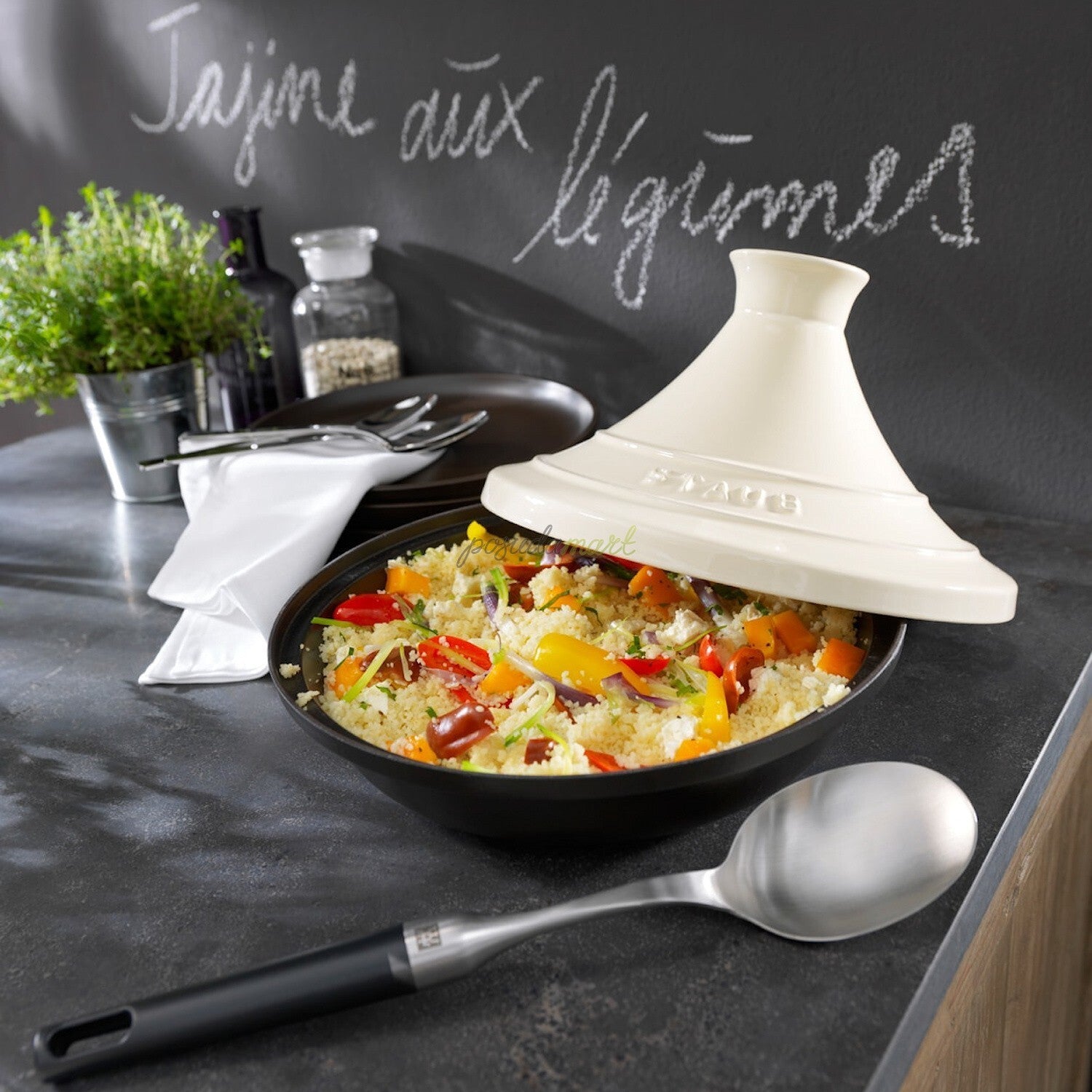 Staub Tajine 28 cm/2 l black/cream, 1302823