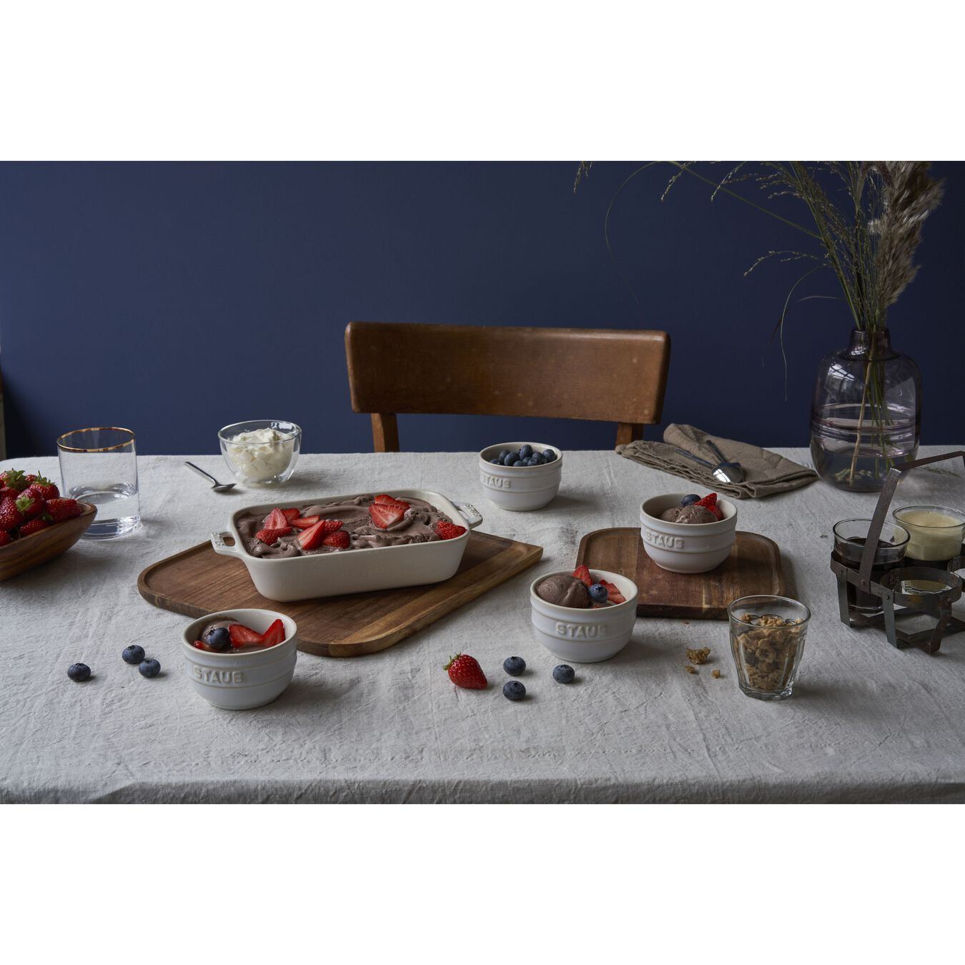 Keramické misy na pečenie Staub, 2 ks, biela, 40511-921