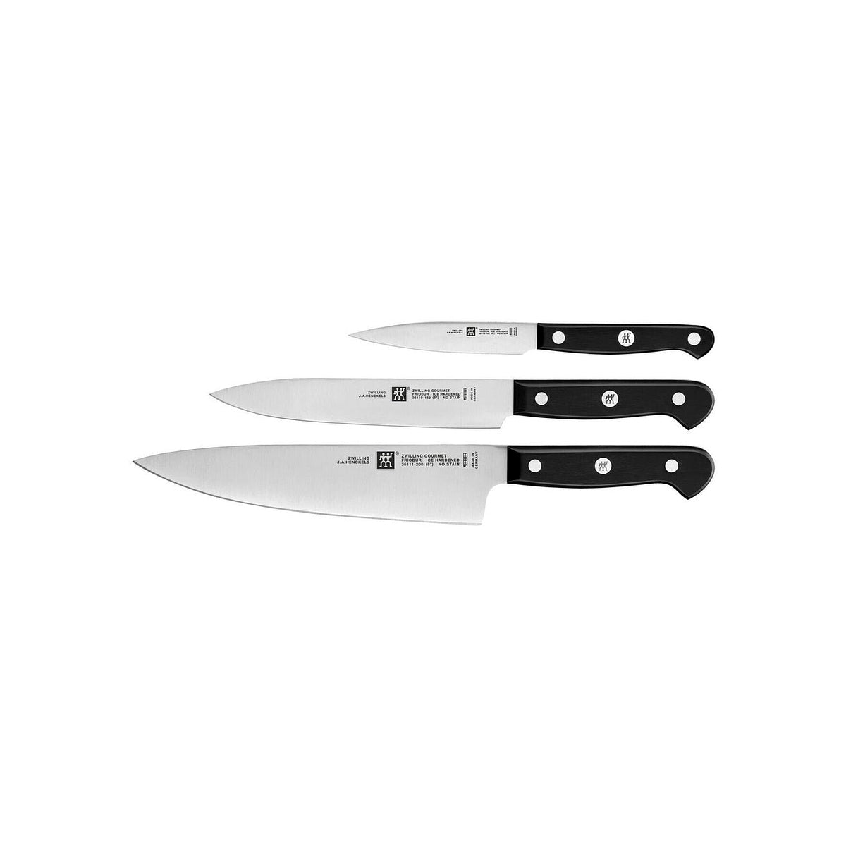 Zwilling Gourmet sada 3 nožů, kuchařský, plátkovací a špikovací nůž, 36130-003