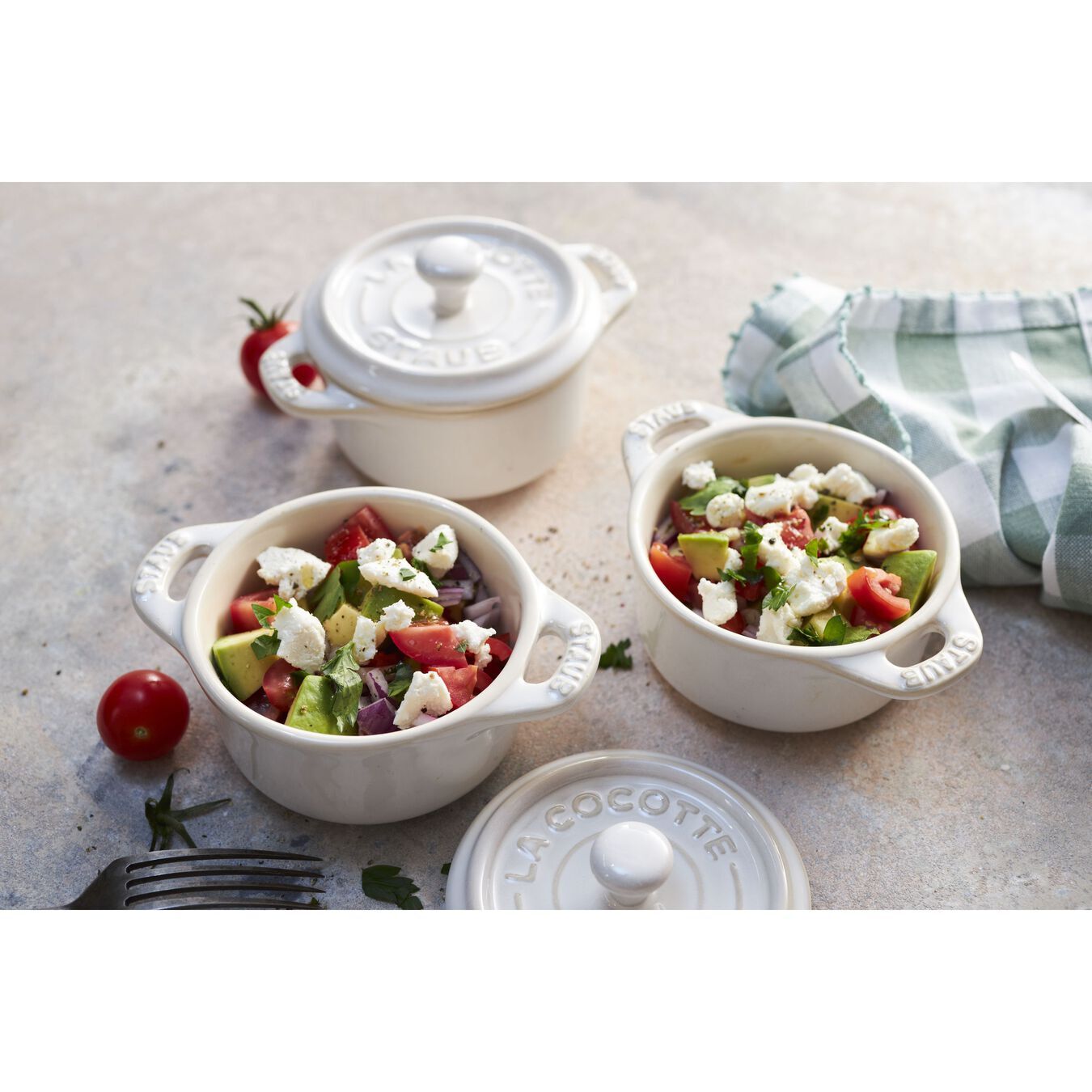 Staub sada 4 keramických forem Mini Cocotte, slonová kost, 40508-161