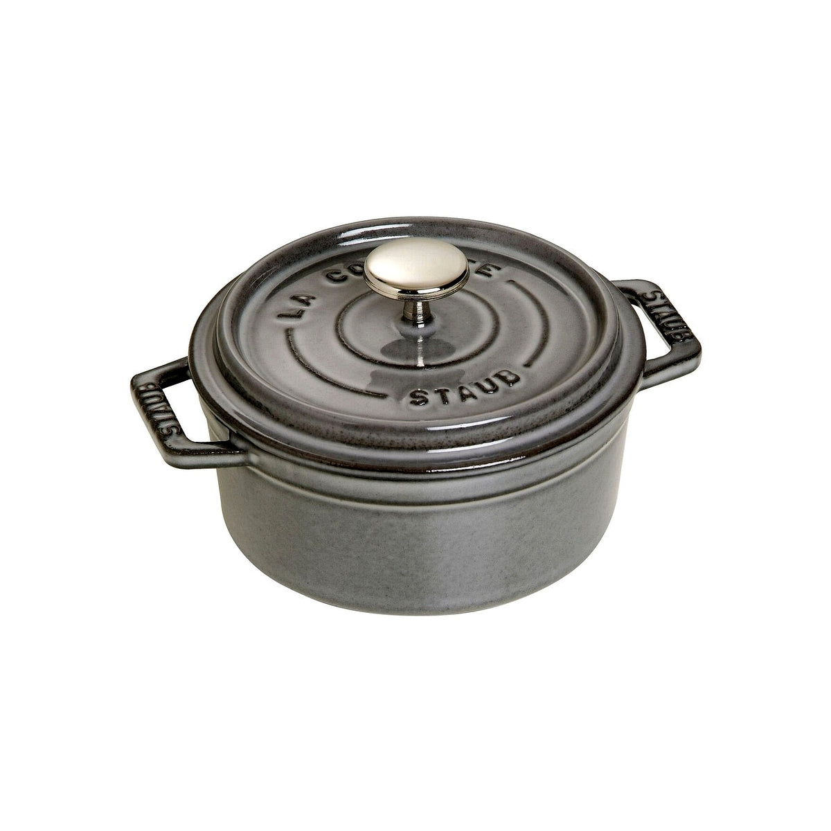 Staub Cocotte hrnec kulatý 12 cm/0,4 l šedý, 1101218