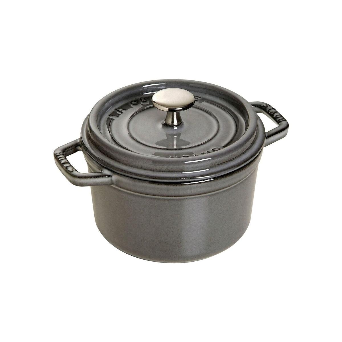 Staub Cocotte hrnec kulatý 14 cm/0,8 l šedý, 1101418
