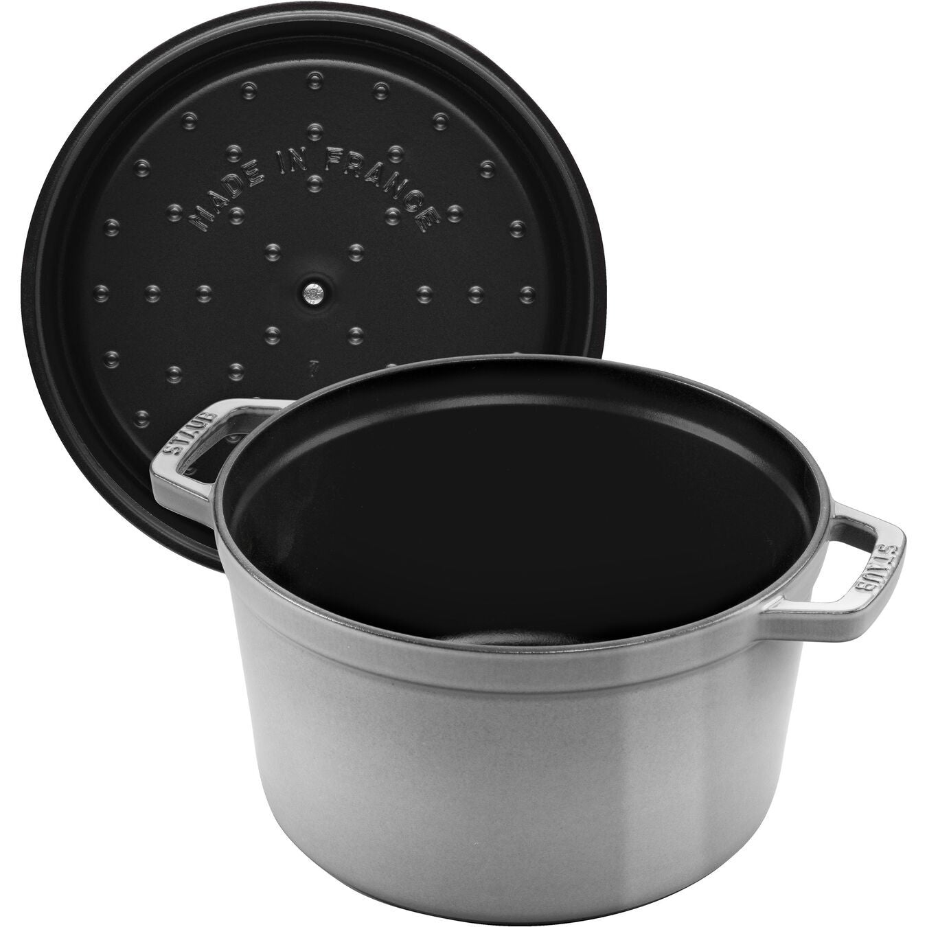 Staub Cocotte hrnec vysoký kulatý 24 cm/4,8 l šedý, 12502418