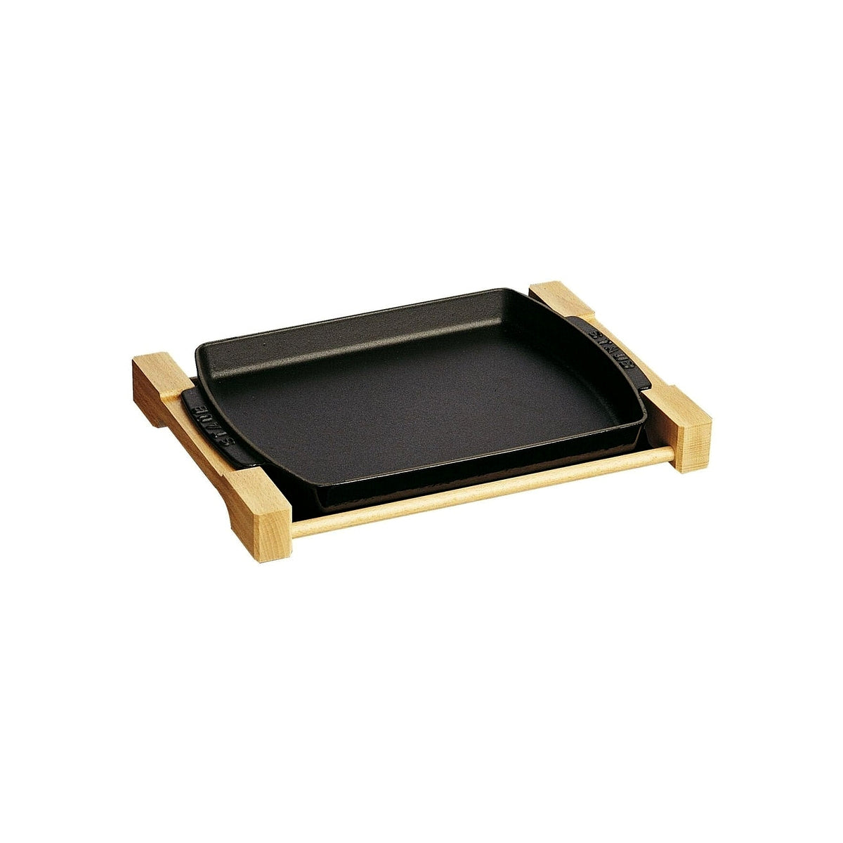 Staub servírovací litinový podnos s podstavcem 33x23 cm, černý, 40509-523