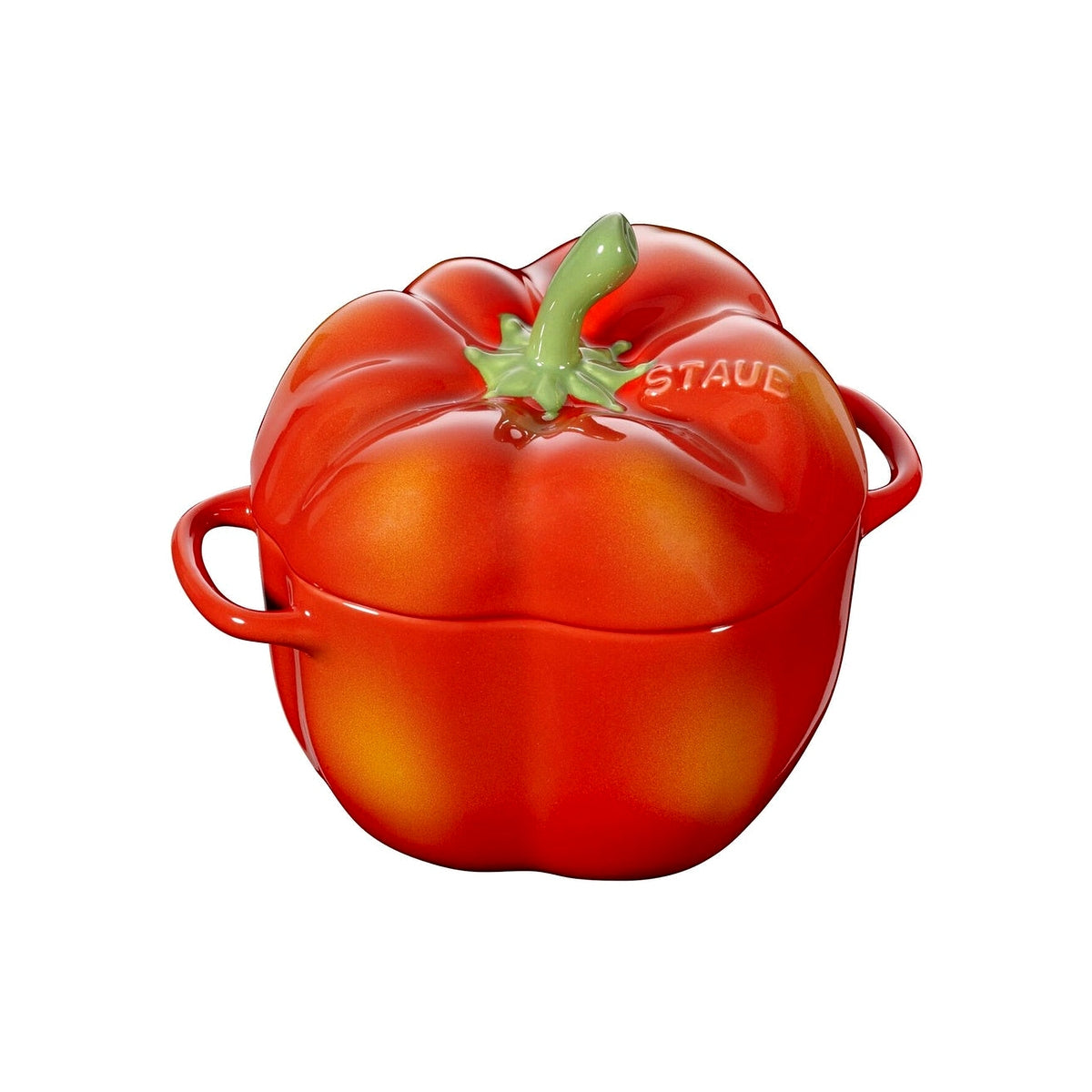 Staub Cocotte keramická zapékací miska ve tvaru papriky 12 cm/0,47 l, oranžovo-červená, 40500-325