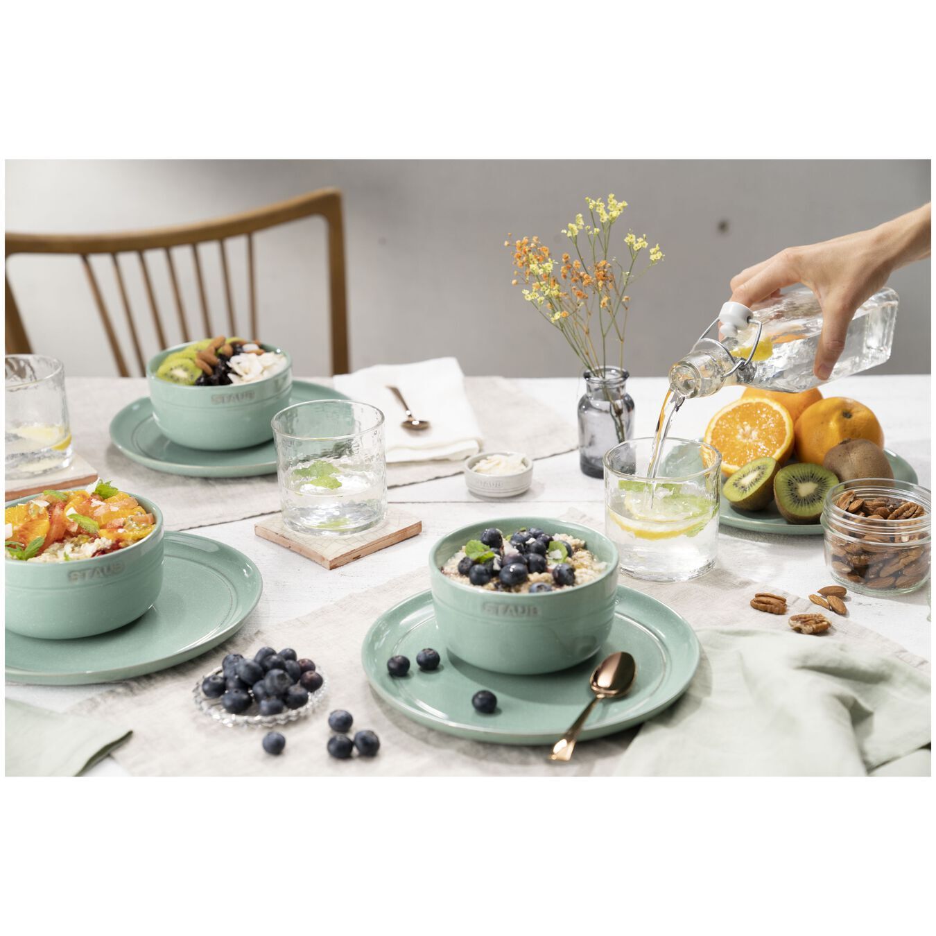 Staub ceramic plate 26 cm, sage green, 40508-182