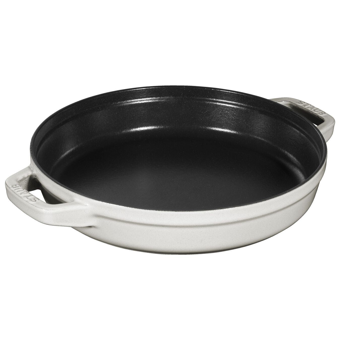 Staub Cocotte 2 dílná sada litinového hrnce a pánve 24 cm, bílá lanýžová, 145624107