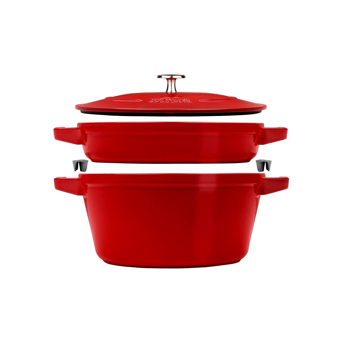 Staub Cocotte 2-dielna sada liatinových hrncov a panvíc 24 cm, čerešňa, 14562406