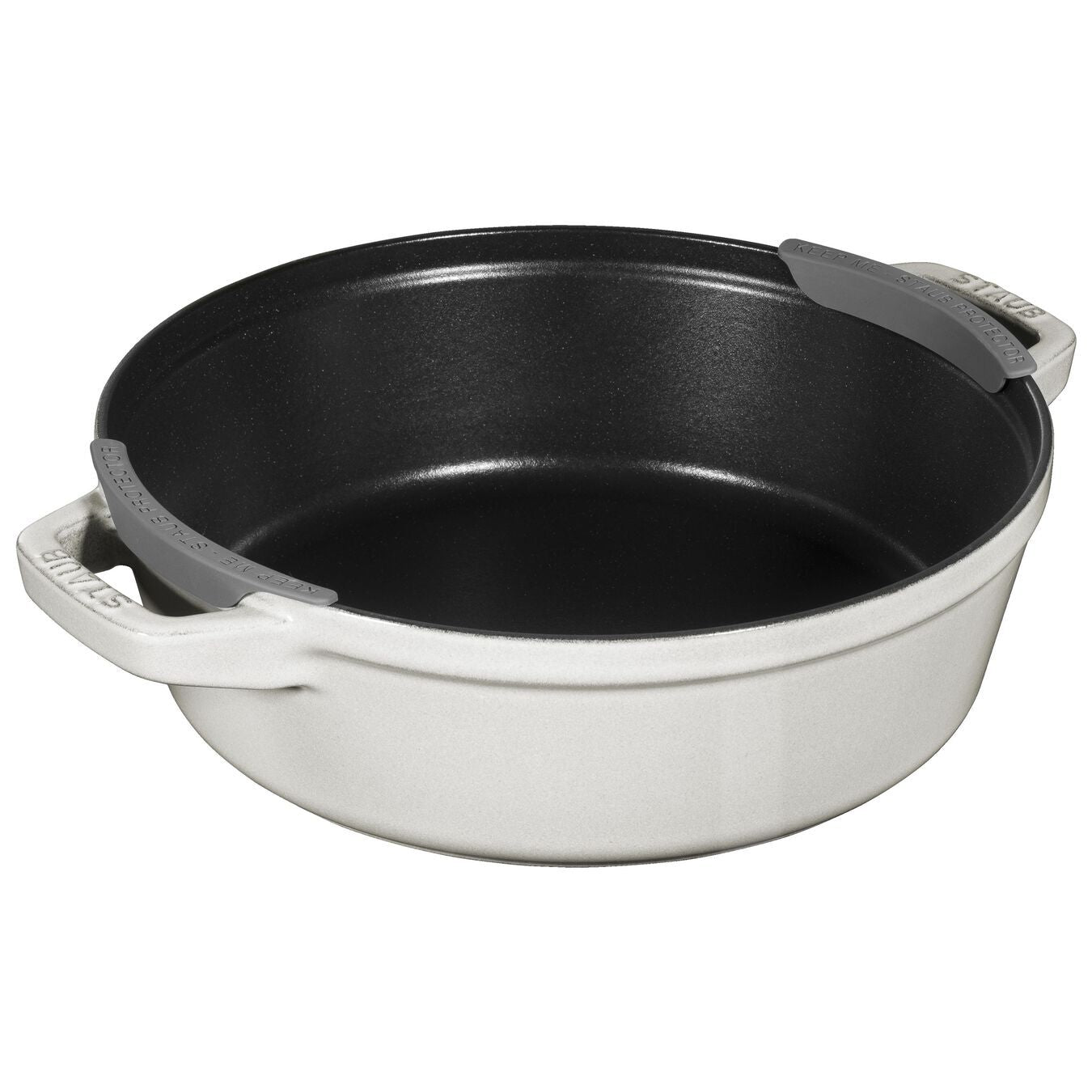 Staub Cocotte 3 dílná sada litinového hrnce, pánve a pekáče 24 cm, bílá lanýžová, 40508-388