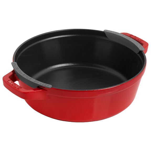 Staub Cocotte 3 dílná sada litinového hrnce, pánve a pekáče 24 cm, višňová, 40508-387