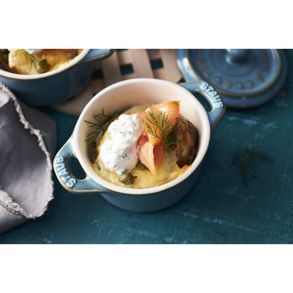 Staub sada 4 keramických forem Mini Cocotte, antická modrá, 40508-159